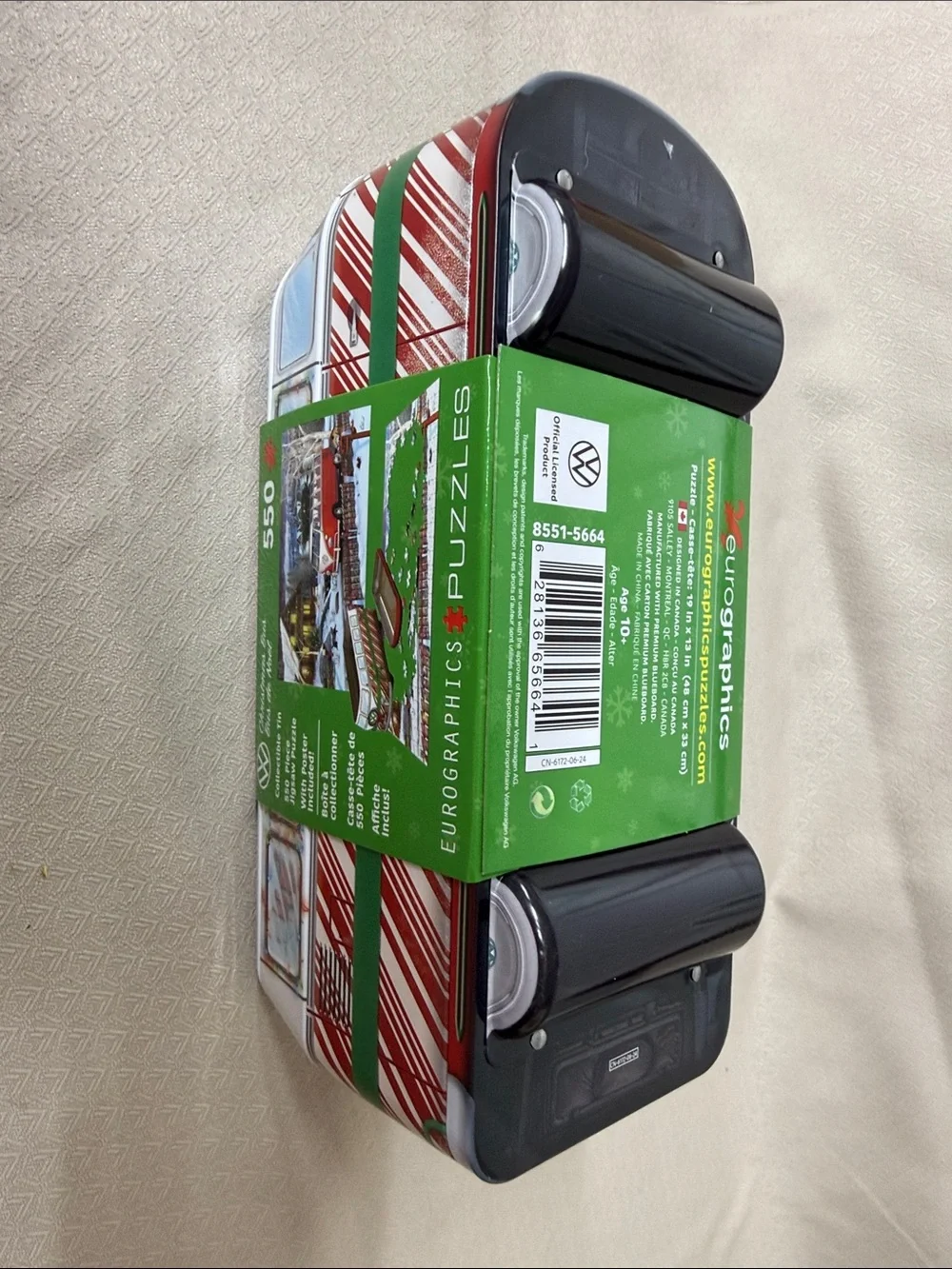 Holiday Camper Toy Tin - White and Green